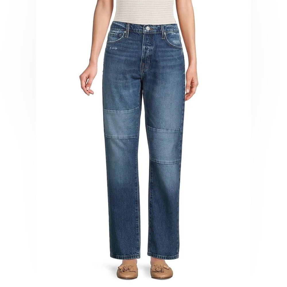 FRAME Le Slouch Patch Mending jean size 27 Straight Leg